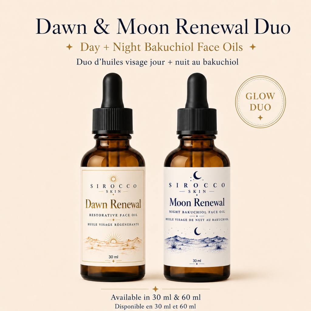 Dawn & Moon Bakuchiol Renewal Duo – Day + Night Face Oil Set