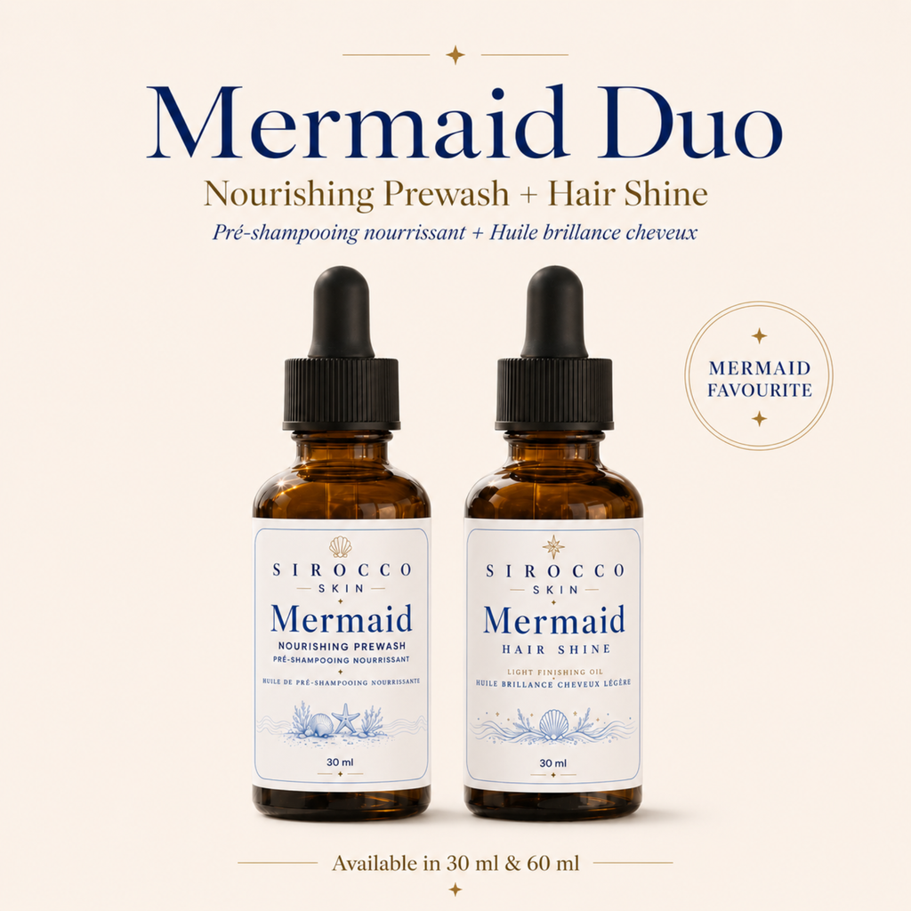 Mermaid Hair Duo – Nourishing Prewash + Hair Shine Oil Set