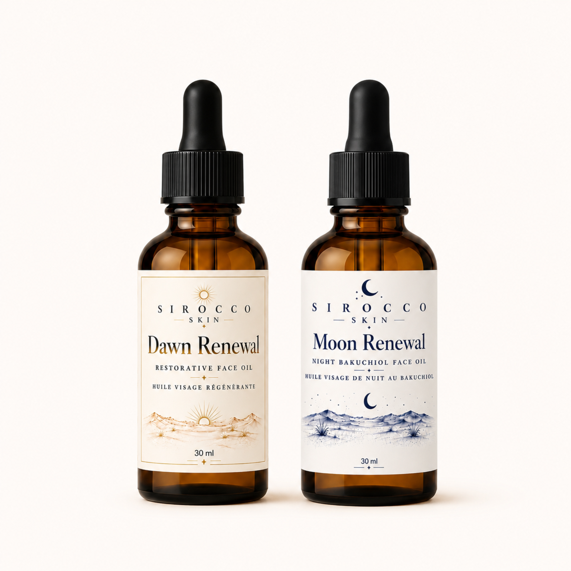 Dawn & Moon Bakuchiol Renewal Duo – Day + Night Face Oil Set