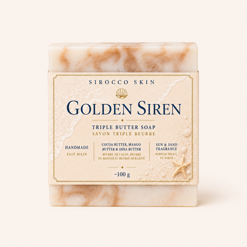 Golden Siren Triple Butter Soap – Handmade with Cocoa, Mango & Shea Butter