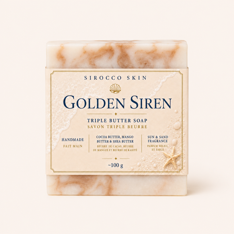 Golden Siren Triple Butter Soap – Handmade with Cocoa, Mango & Shea Butter
