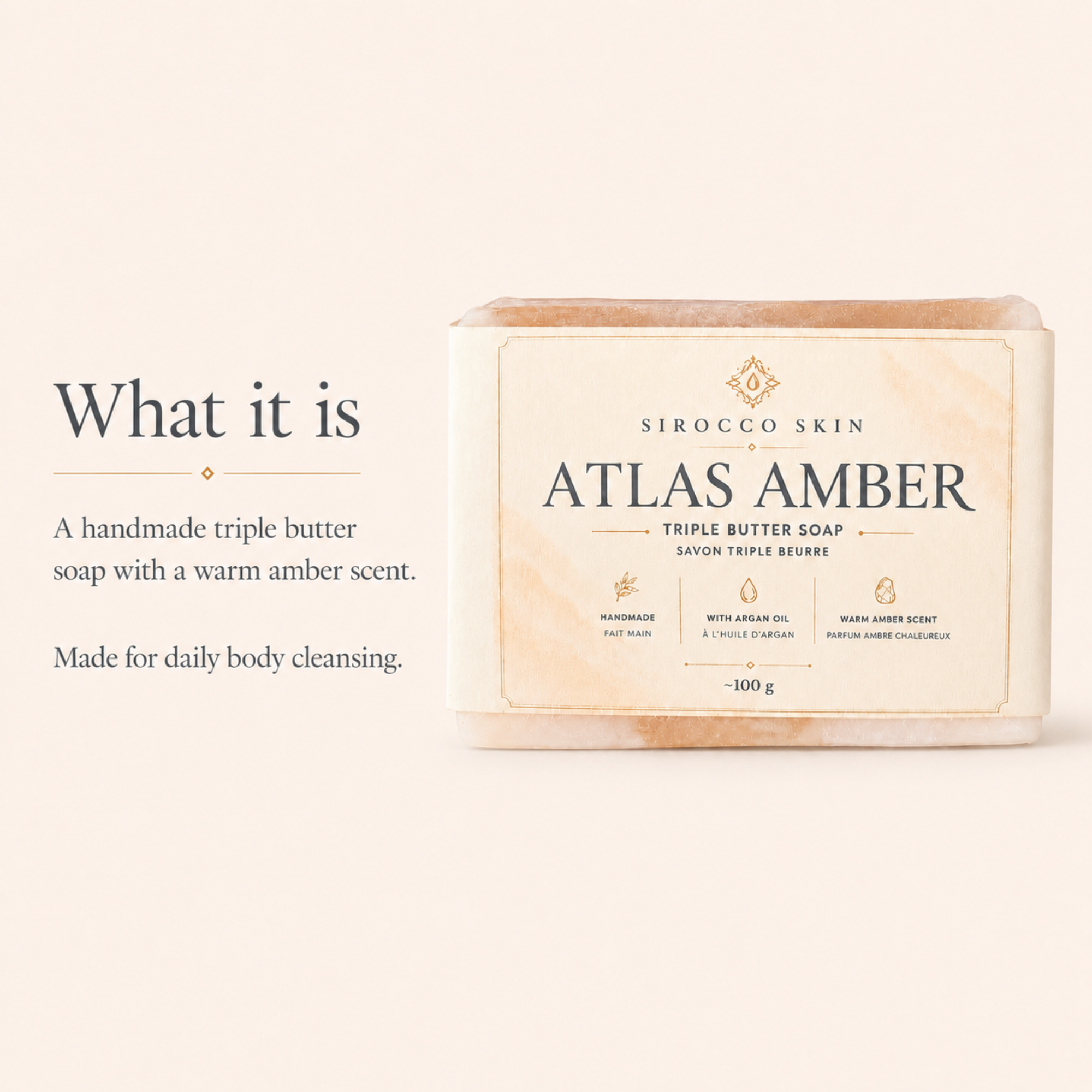 Atlas Amber Triple Butter Soap – Handmade with Argan Oil & Triple Butter