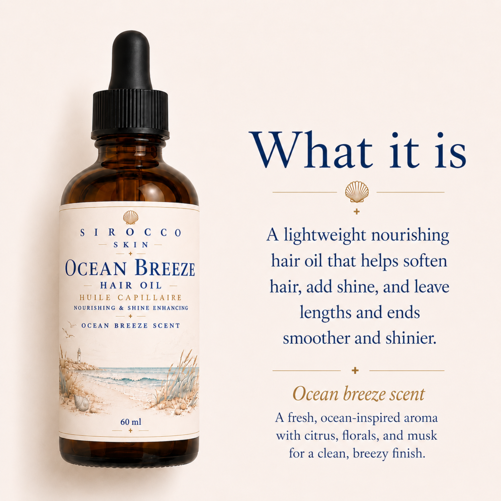 Ocean Breeze Hair Oil – Nourishing & Shine Enhancing