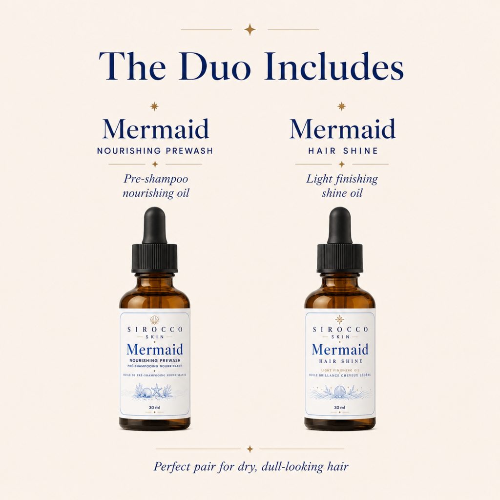 Mermaid Hair Duo – Nourishing Prewash + Hair Shine Oil Set