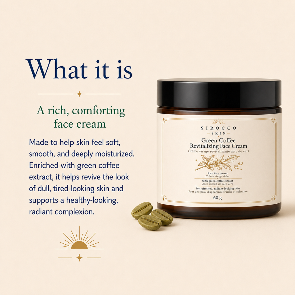 Green Coffee Revitalizing Face Cream | Sirocco Skin