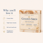 Golden Siren Triple Butter Soap – Handmade with Cocoa, Mango & Shea Butter