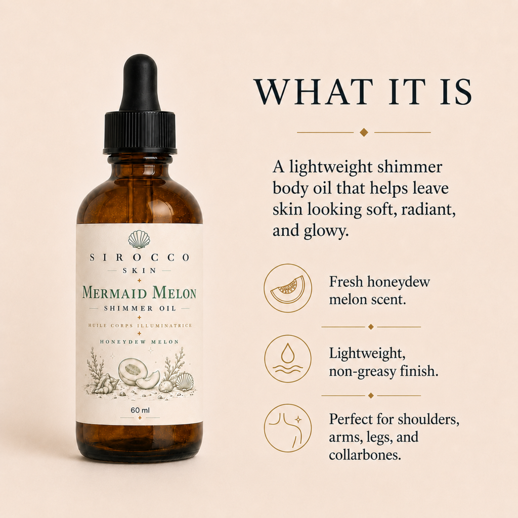 Mermaid Melon Shimmer Oil – Luminous Body Oil