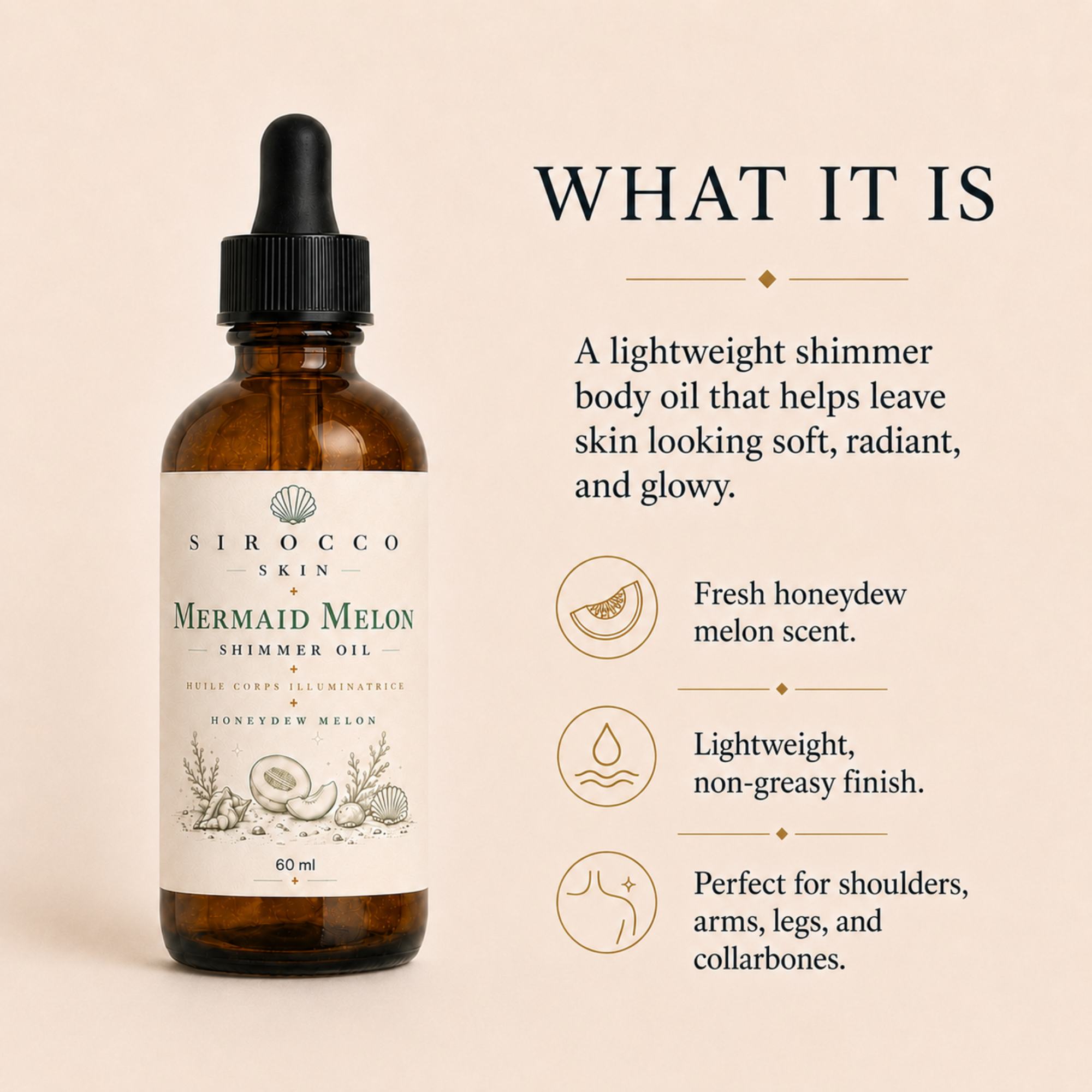 Mermaid Melon Shimmer Oil – Luminous Body Oil