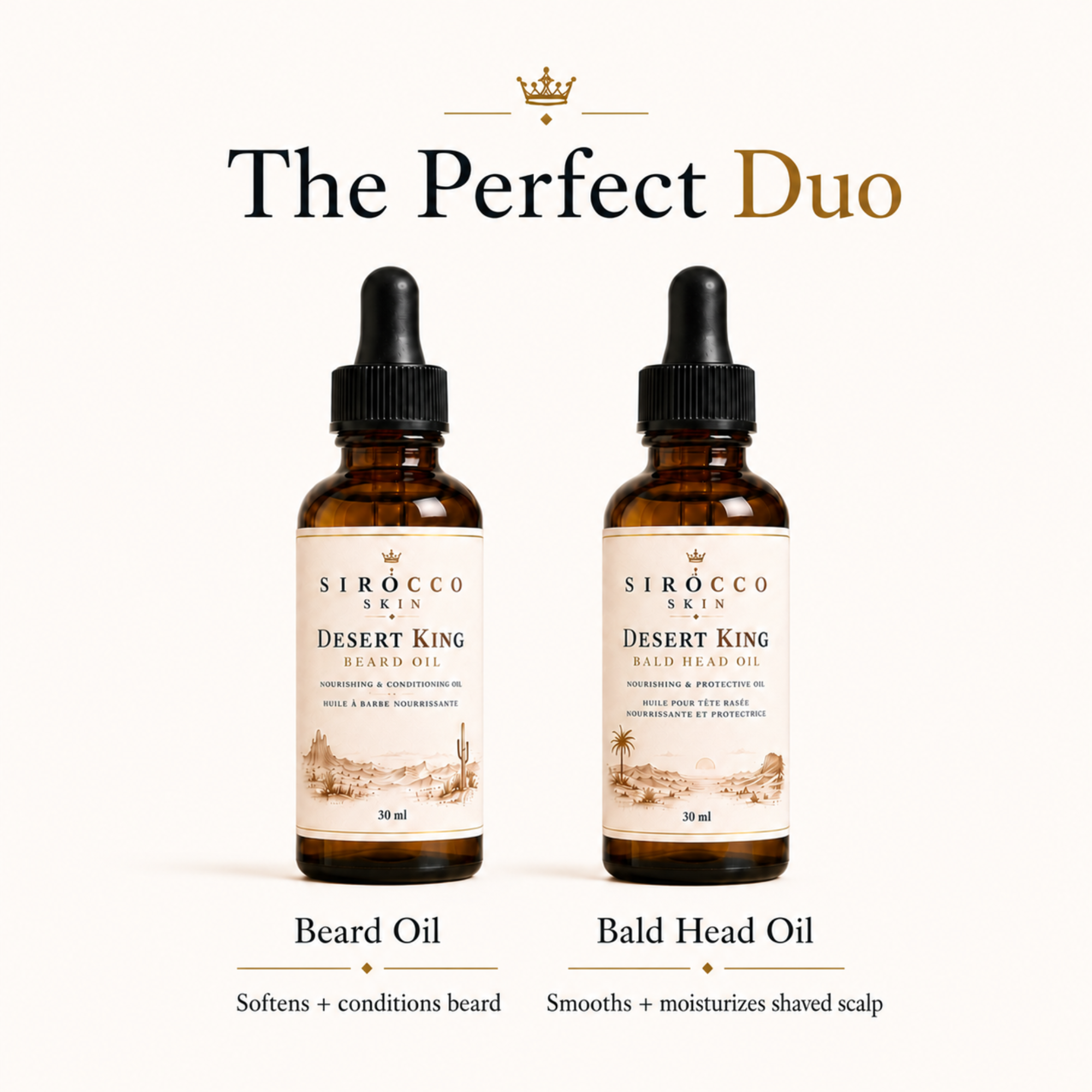 Bald-Headed Kings Duo – Beard Oil + Bald Head Oil Set