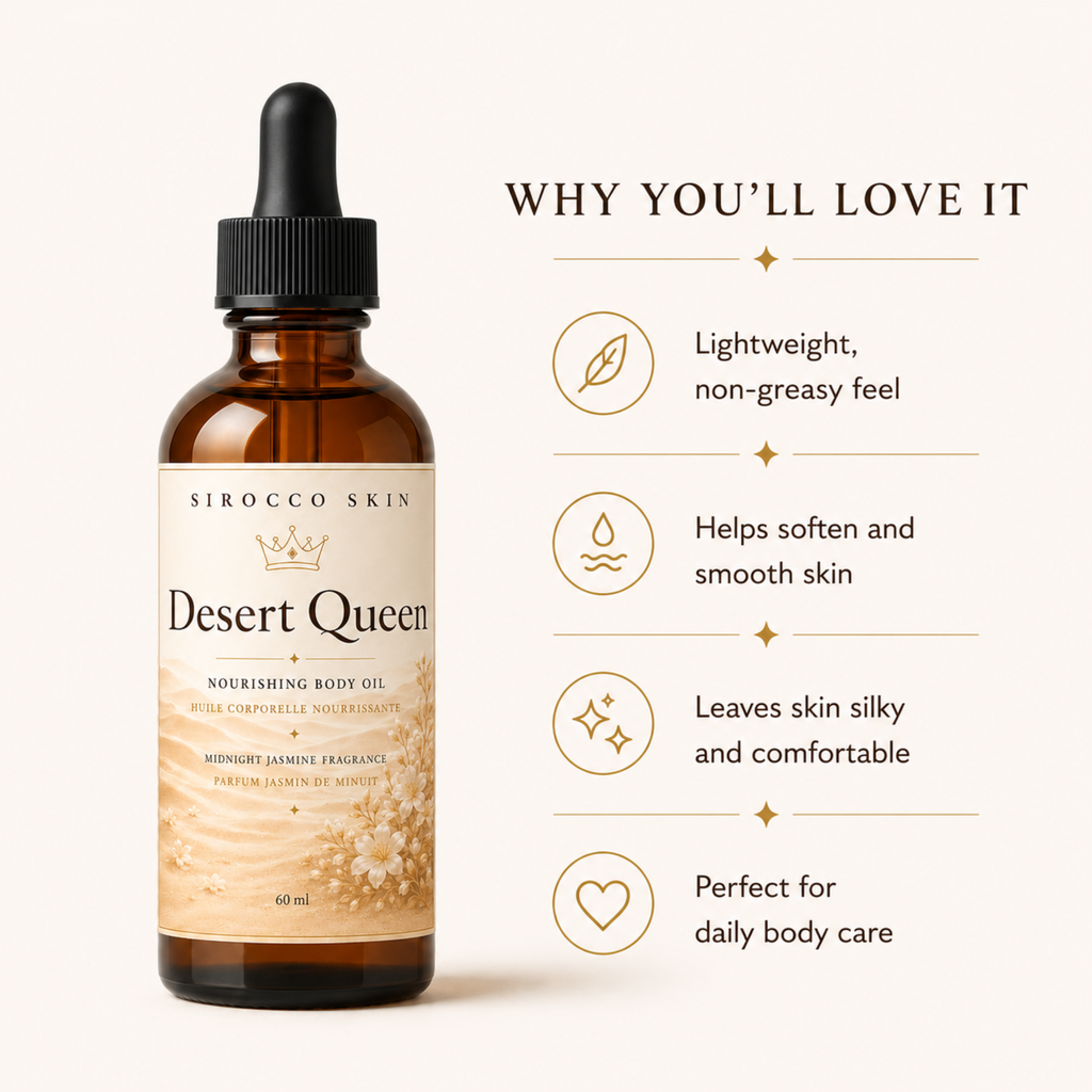 Huile corporelle Desert Queen – Huile corporelle nourrissante au jasmin