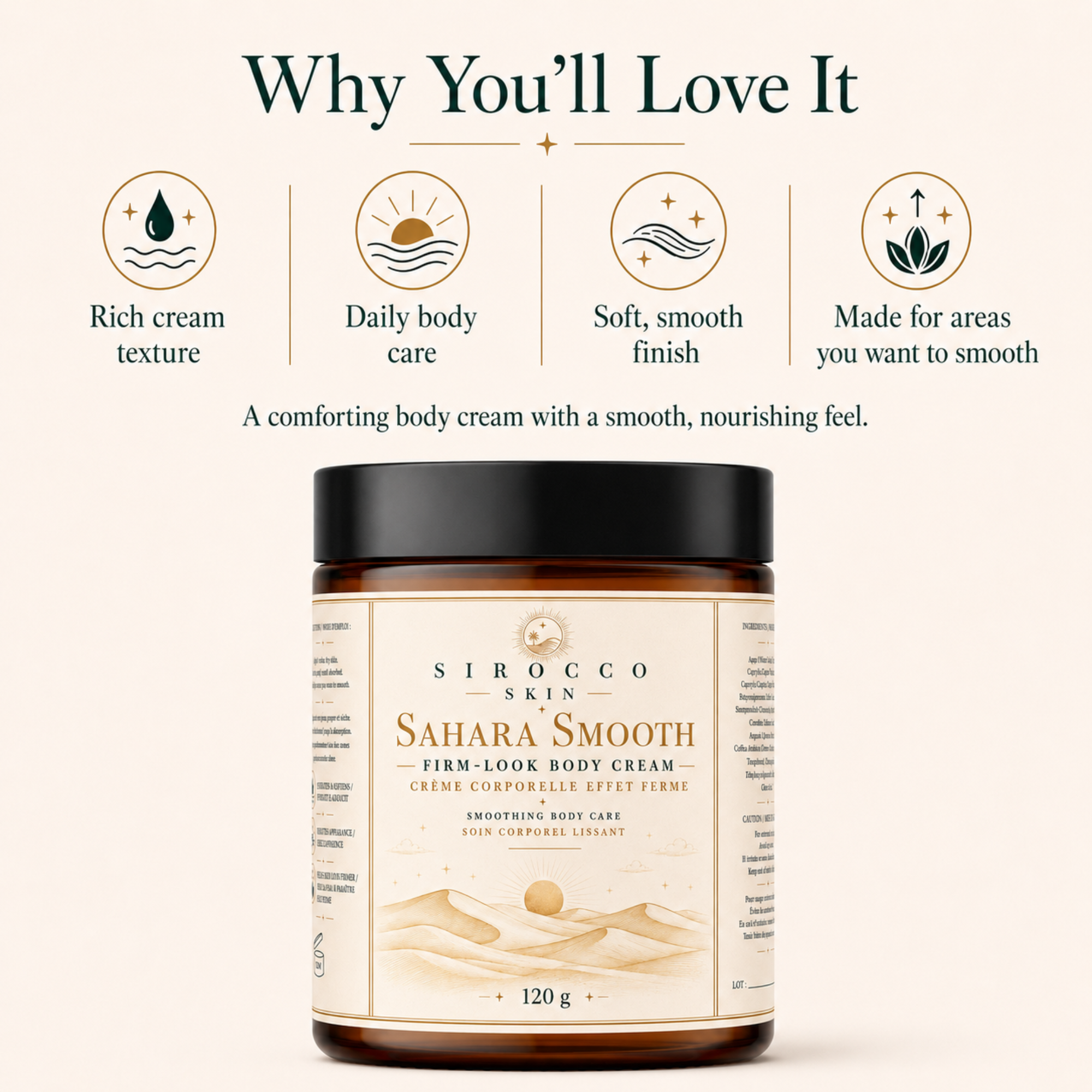 Sahara Smooth Firm-Look Body Cream – Hydrates, Smooths & Firms