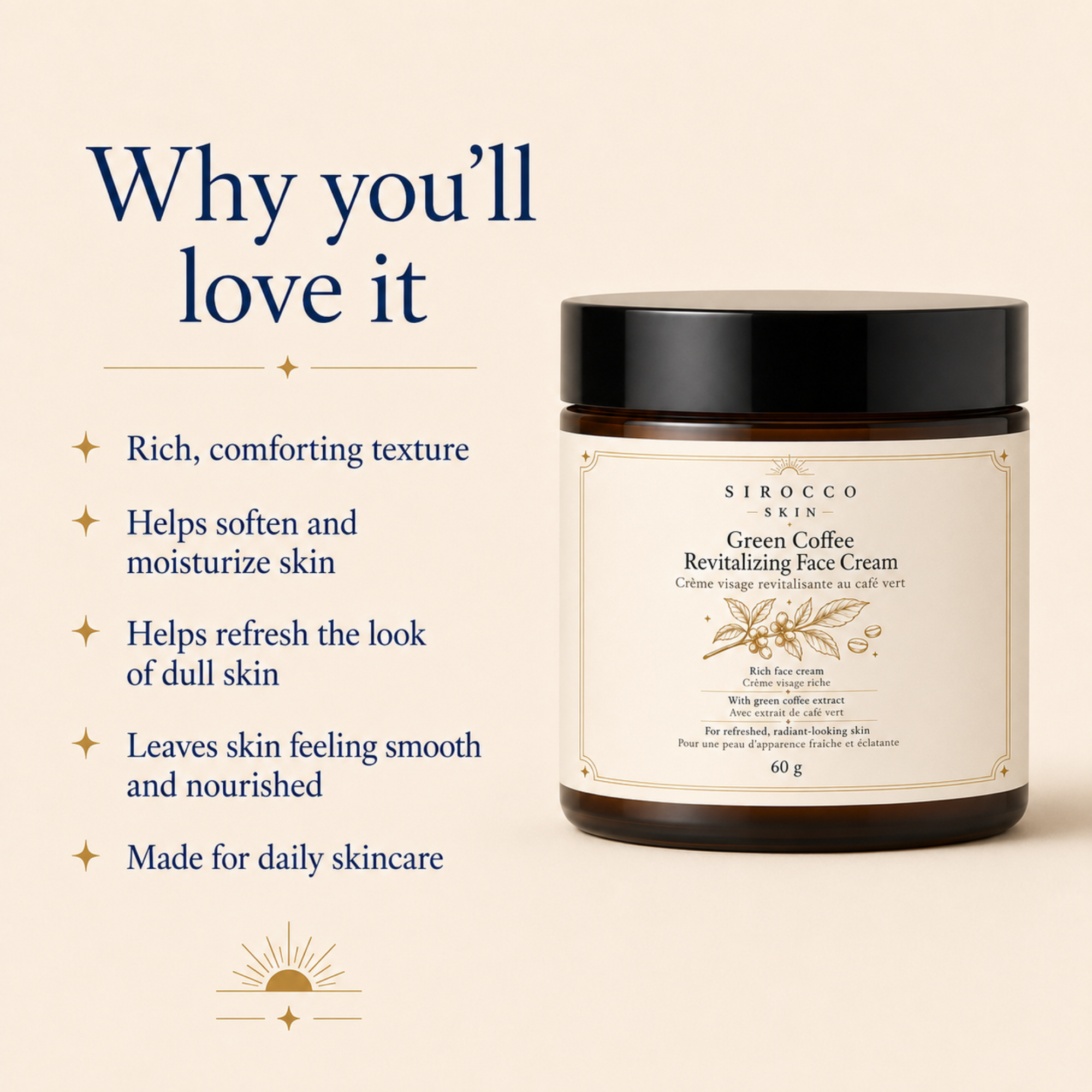 Green Coffee Revitalizing Face Cream | Sirocco Skin
