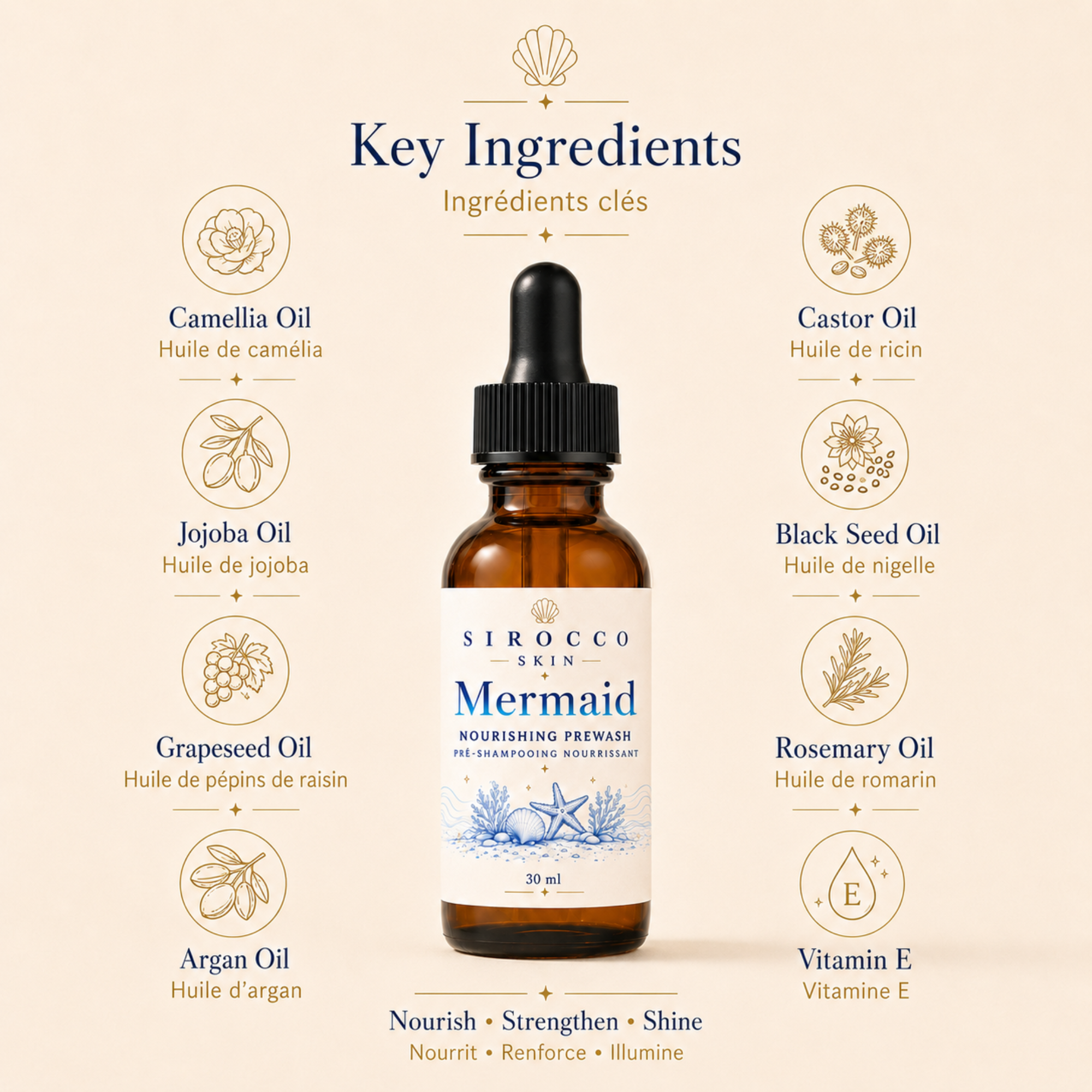 Mermaid Nourishing Prewash – Pre-Shampoo Hair Treatment Oil