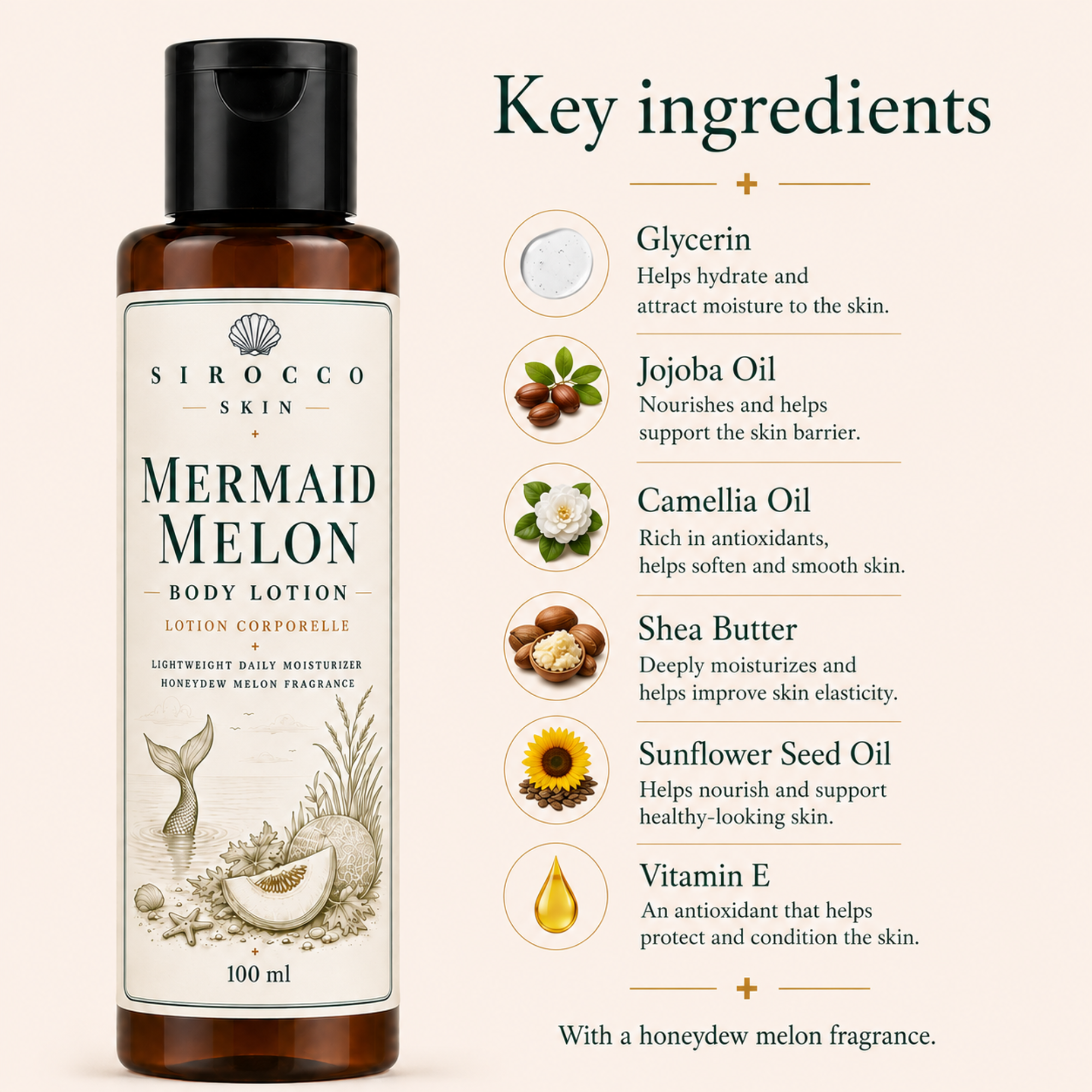 Mermaid Melon Body Lotion – Lightweight Daily Moisturizer