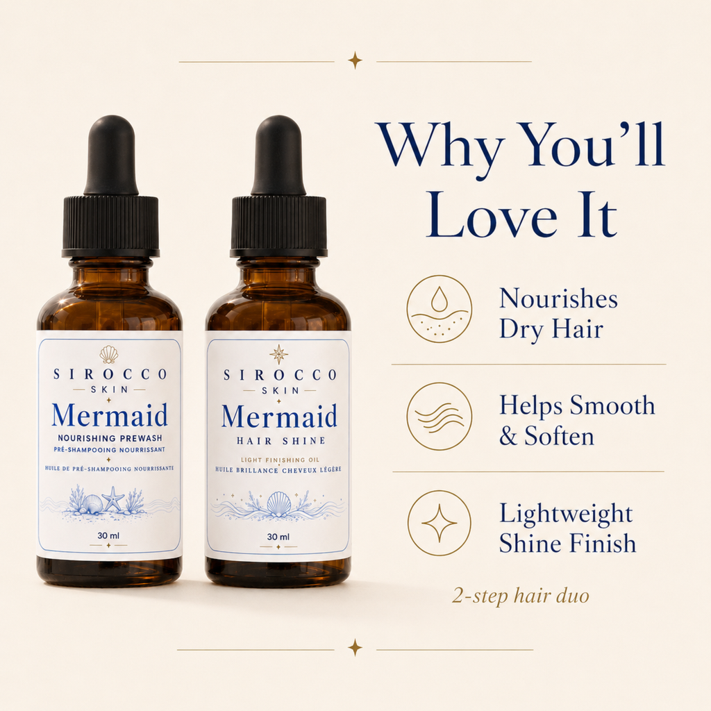 Mermaid Hair Duo – Nourishing Prewash + Hair Shine Oil Set