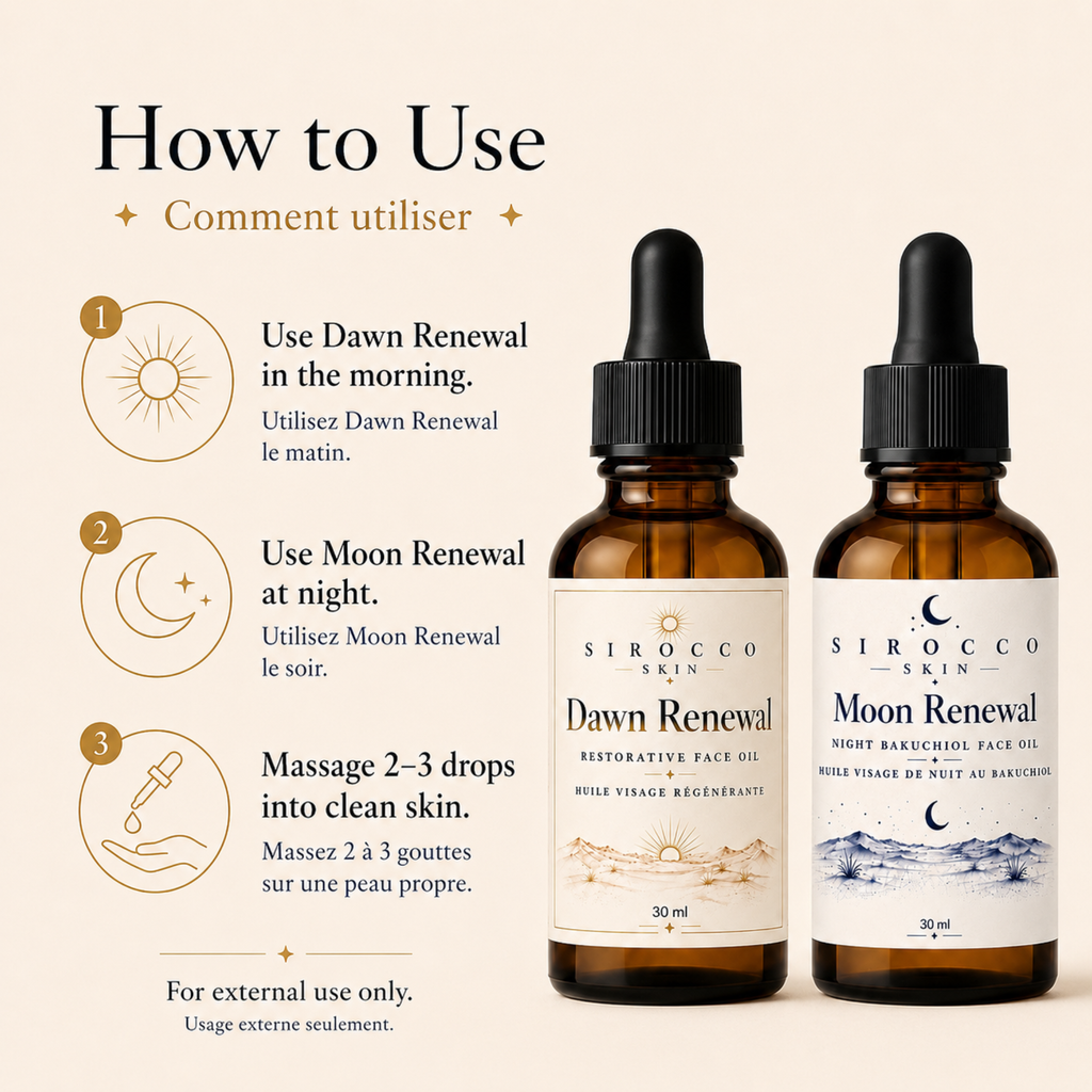 Dawn & Moon Bakuchiol Renewal Duo – Day + Night Face Oil Set