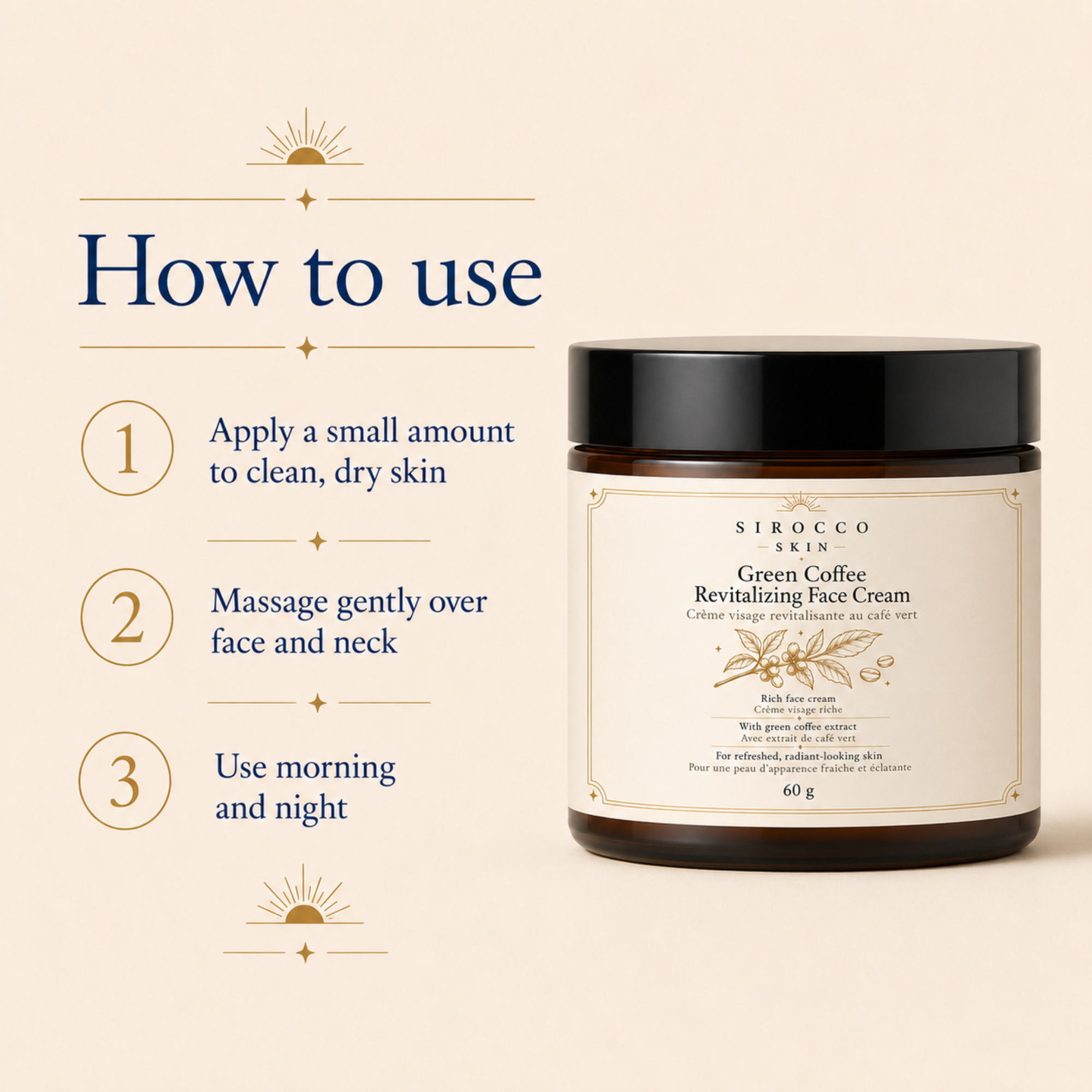 Green Coffee Revitalizing Face Cream | Sirocco Skin