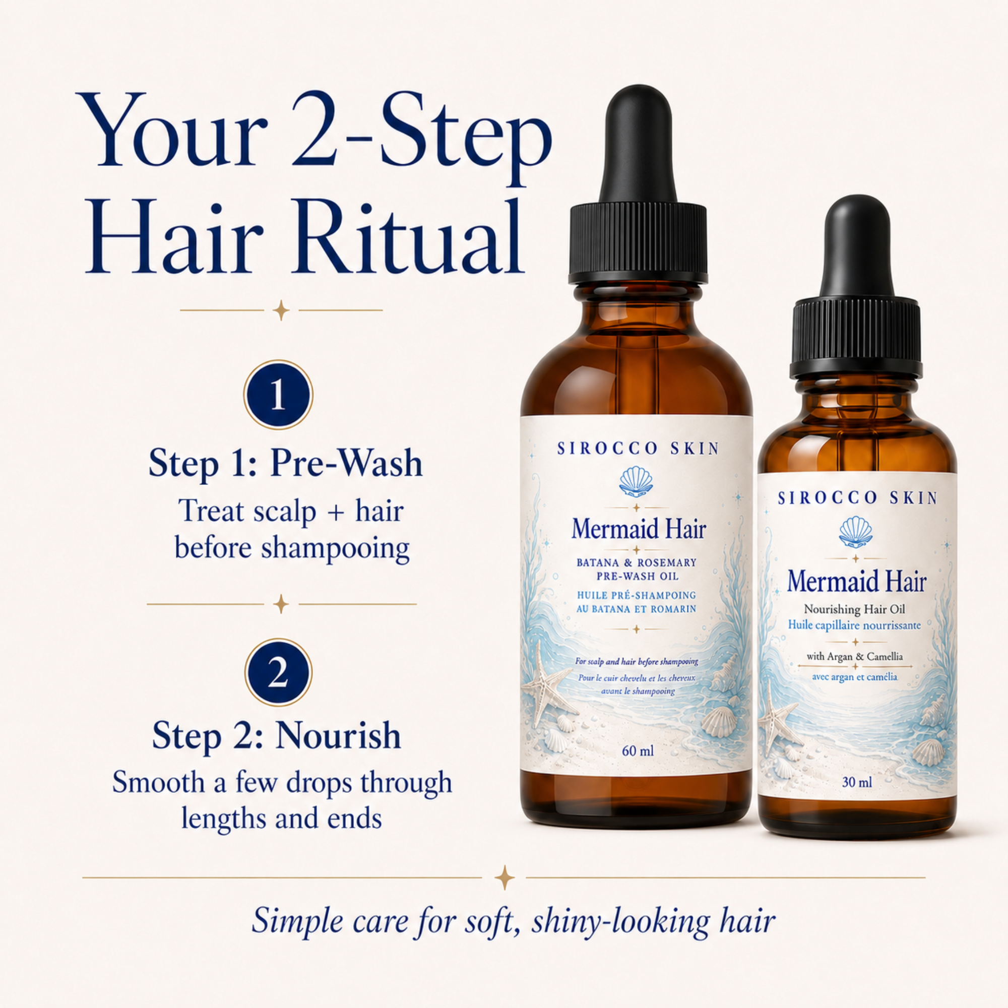 Mermaid Hair Duo – Pre-Wash & Nourishing Hair Oil Set