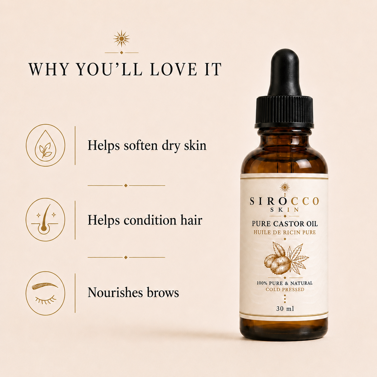 Pure Castor Oil – Hair, Skin, Nails & Cuticles