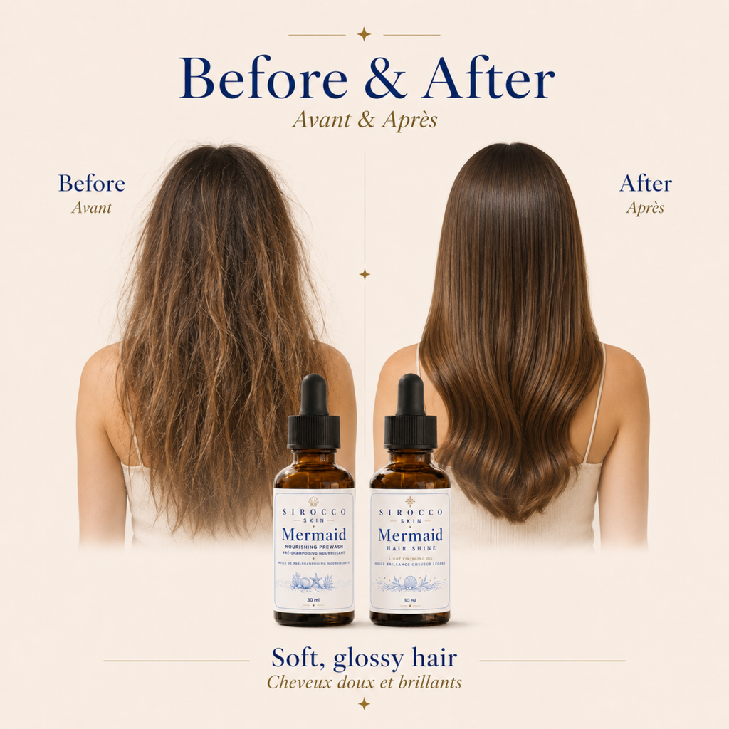 Mermaid Hair Duo – Nourishing Prewash + Hair Shine Oil Set