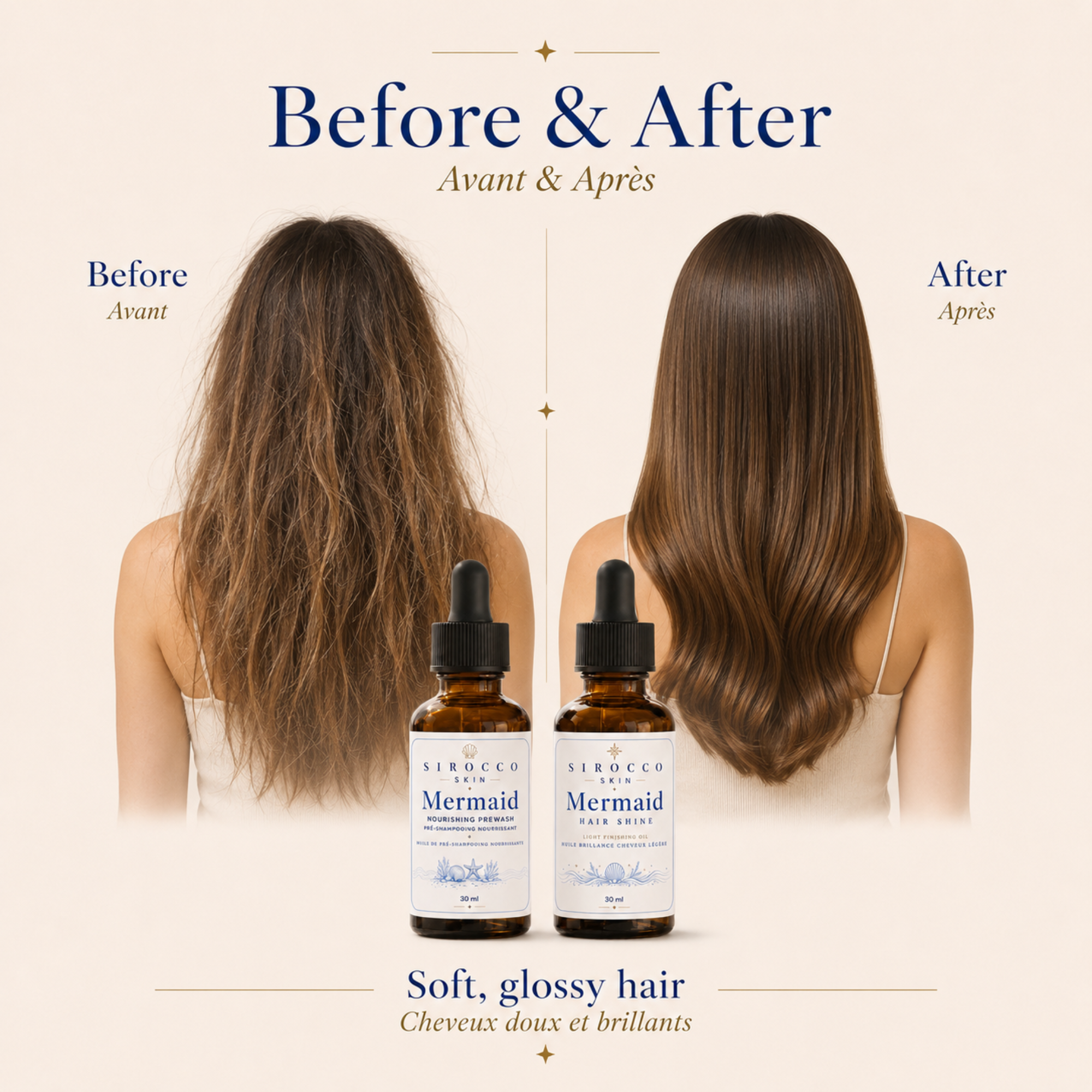 Mermaid Hair Duo – Nourishing Prewash + Hair Shine Oil Set