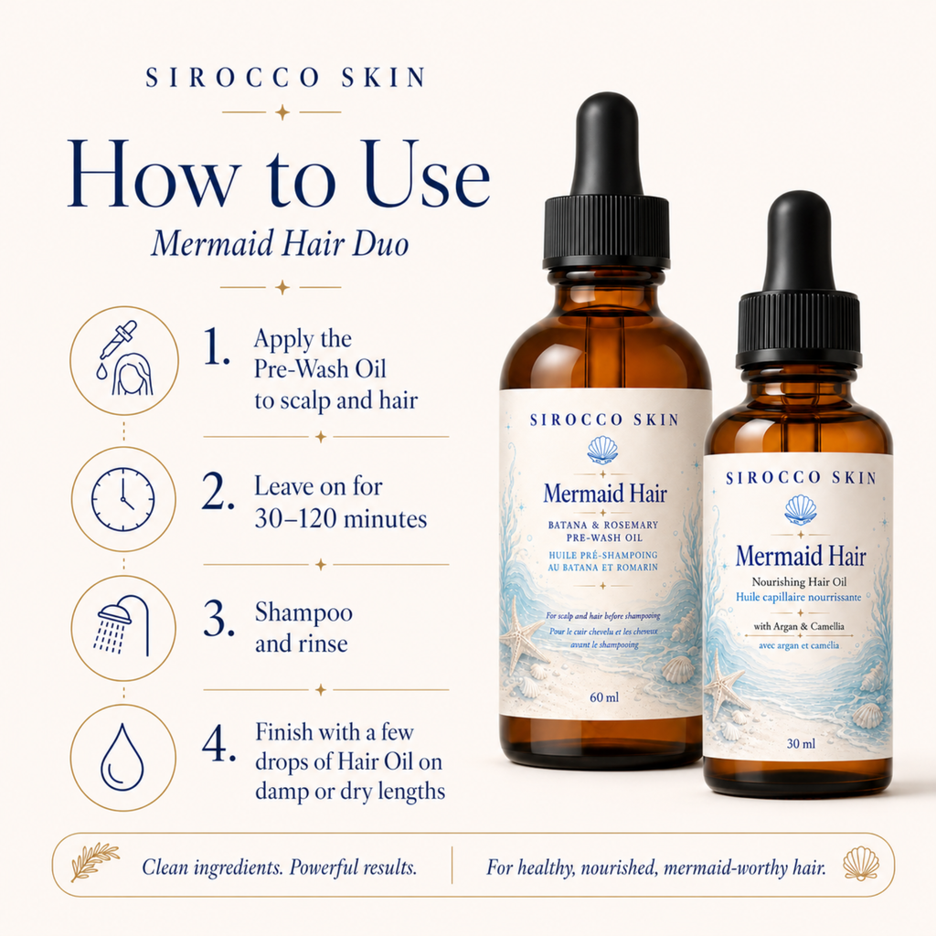 Mermaid Hair Duo – Pre-Wash & Nourishing Hair Oil Set