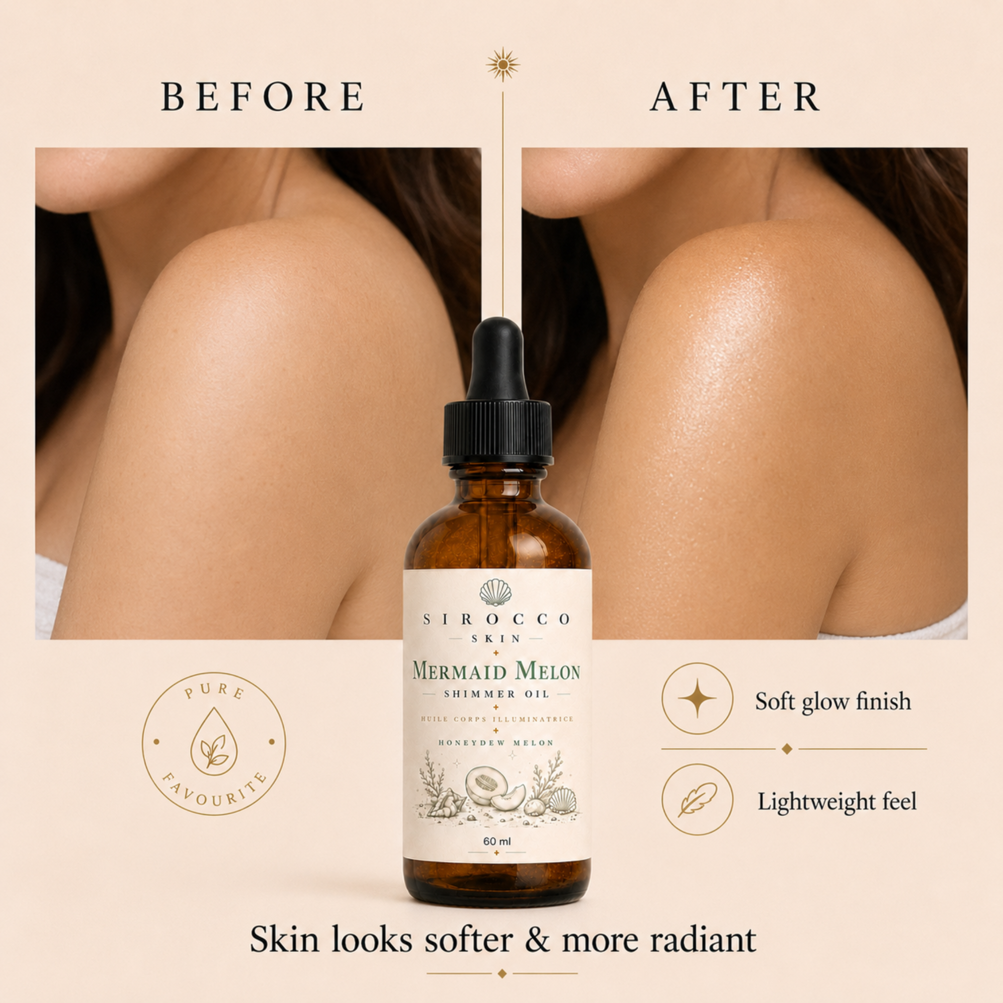 Mermaid Melon Shimmer Oil – Luminous Body Oil