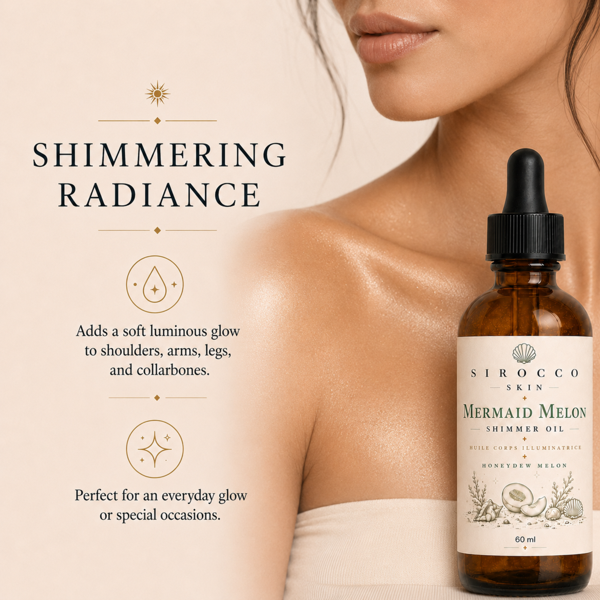 Mermaid Melon Shimmer Oil – Luminous Body Oil