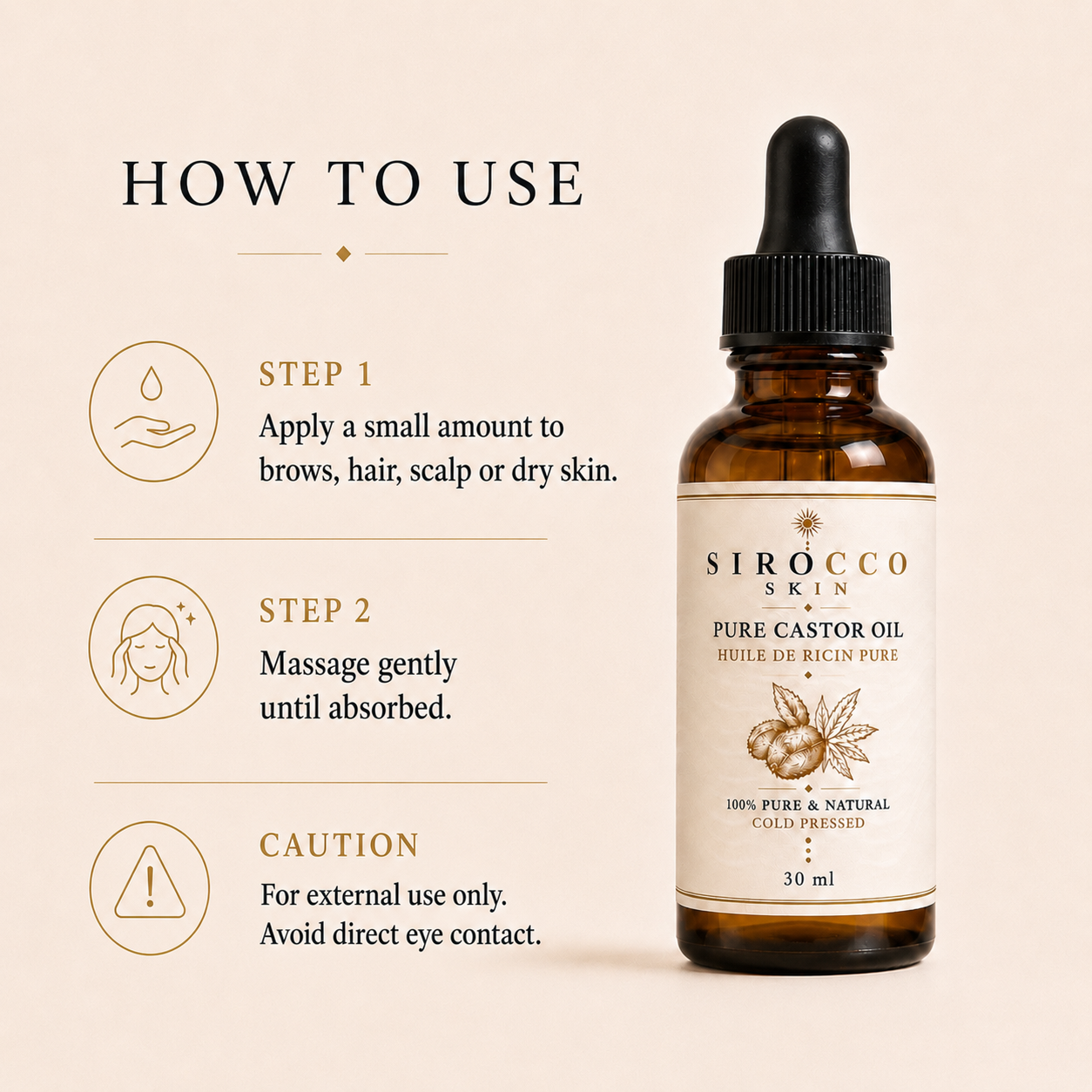 Pure Castor Oil – Hair, Skin, Nails & Cuticles