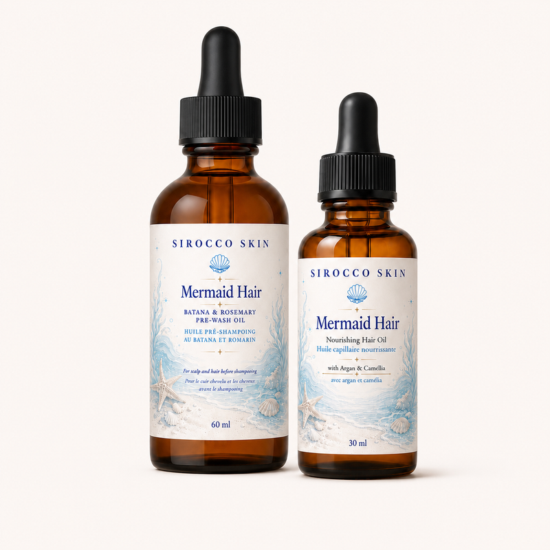 Mermaid Hair Duo – Pre-Wash & Nourishing Hair Oil Set