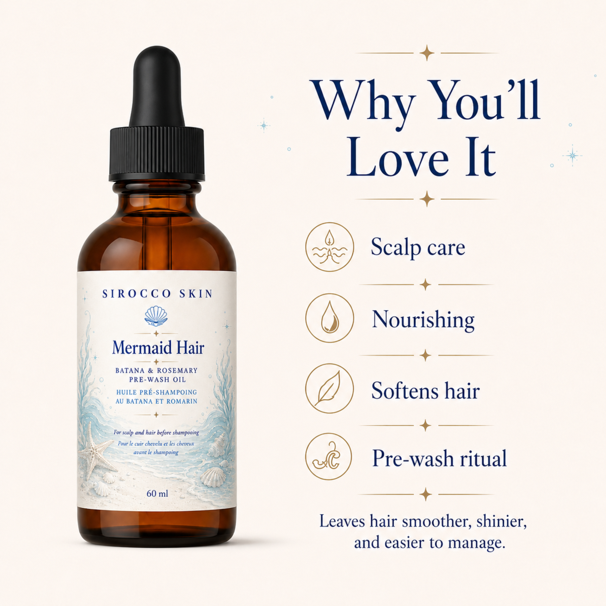 Mermaid Hair – Batana & Rosemary Pre-Wash Oil