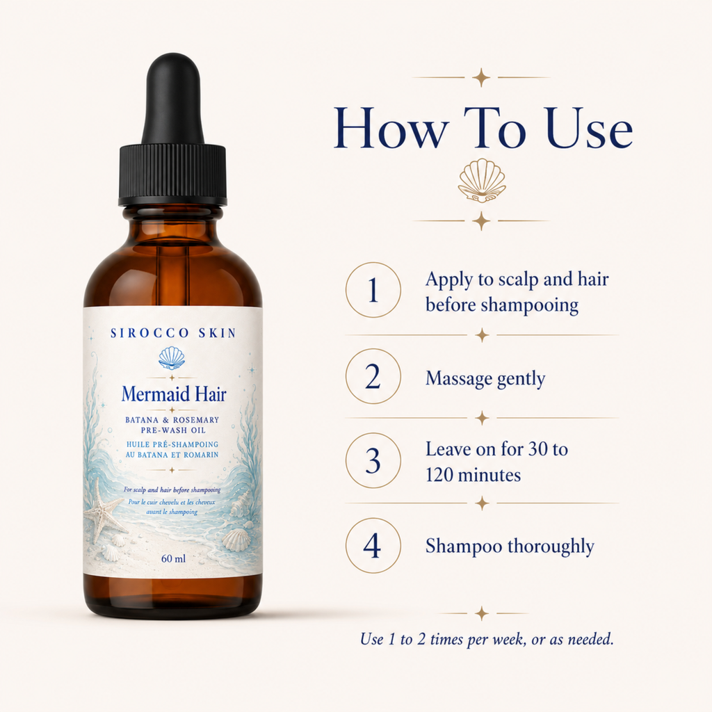 Mermaid Hair – Batana & Rosemary Pre-Wash Oil