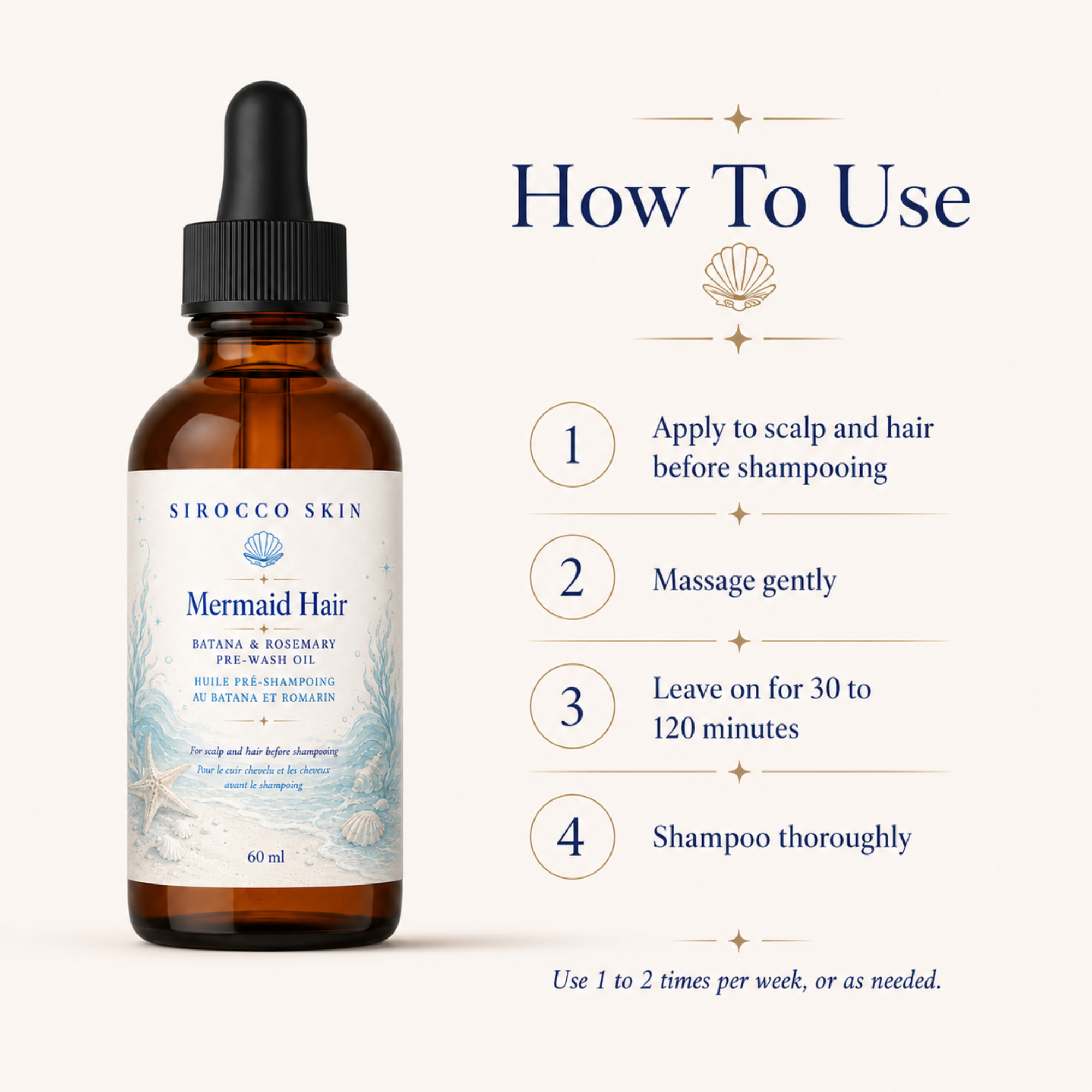 Mermaid Hair – Batana & Rosemary Pre-Wash Oil